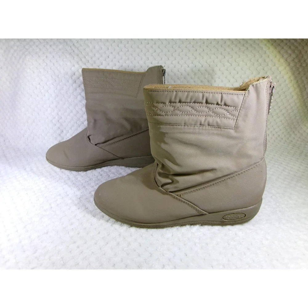 Totes Weather Protectors Winter Boots Womens 7.5 M Thinsulate Insulated Tan Zip